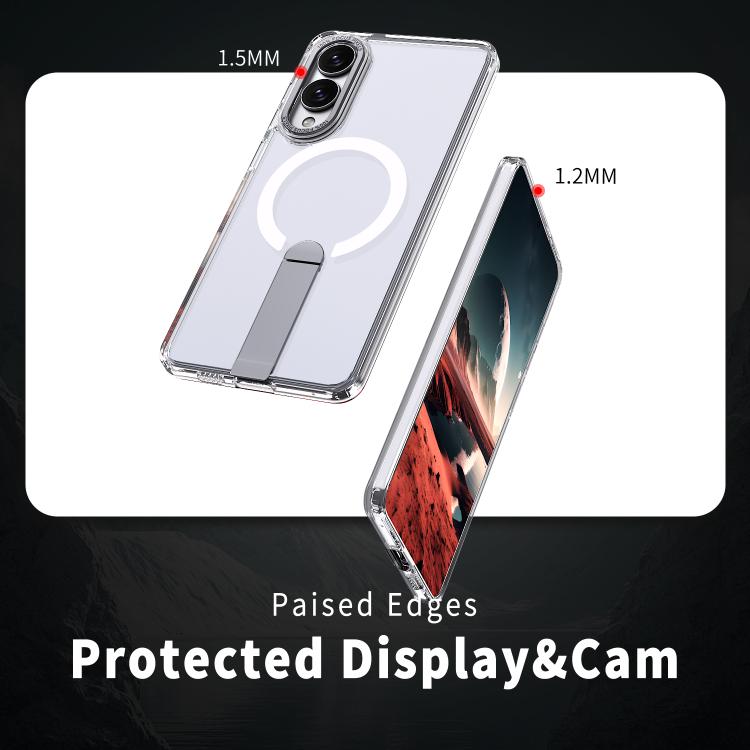 For Samsung Galaxy S25 Edge 5G Star Shine Series TPU + PC MagSafe Phone Case with Fold Holder