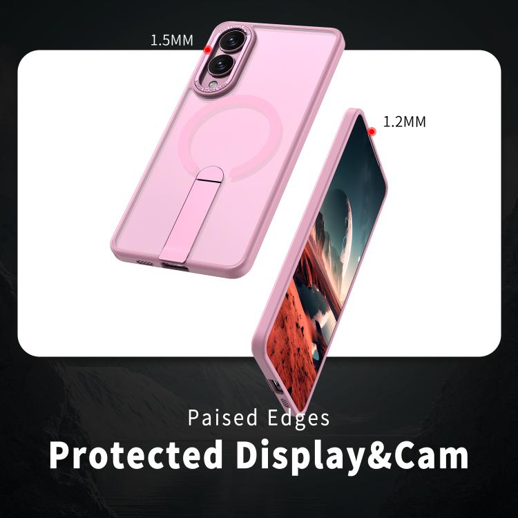 For Samsung Galaxy S25 Edge 5G Star Shine Series TPU + PC MagSafe Phone Case with Fold Holder