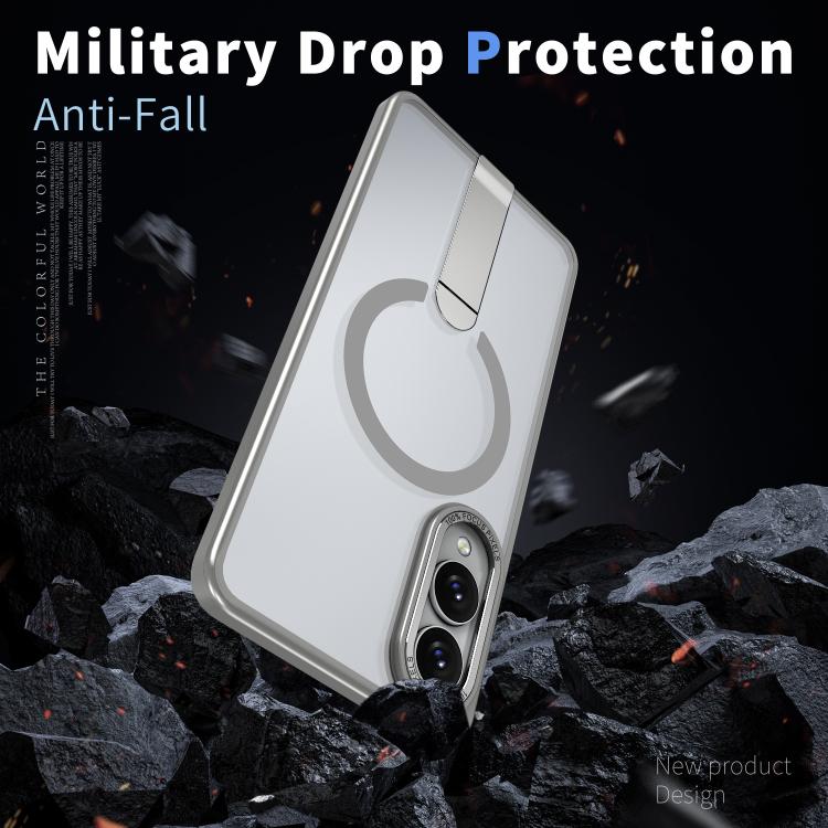 For Samsung Galaxy S25 Edge 5G Star Shine Series TPU + PC MagSafe Phone Case with Fold Holder