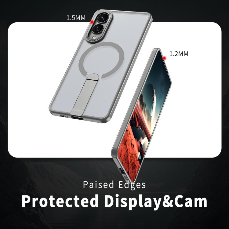 For Samsung Galaxy S25 Edge 5G Star Shine Series TPU + PC MagSafe Phone Case with Fold Holder