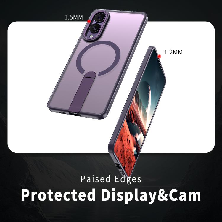 For Samsung Galaxy S25 Edge 5G Star Shine Series TPU + PC MagSafe Phone Case with Fold Holder