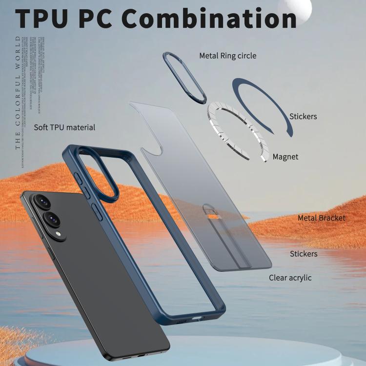 For Samsung Galaxy S25 Edge 5G Star Shine Series TPU + PC MagSafe Phone Case with Fold Holder
