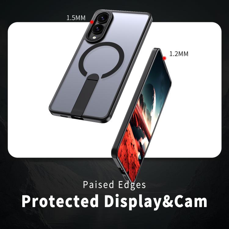 For Samsung Galaxy S25 Edge 5G Star Shine Series TPU + PC MagSafe Phone Case with Fold Holder