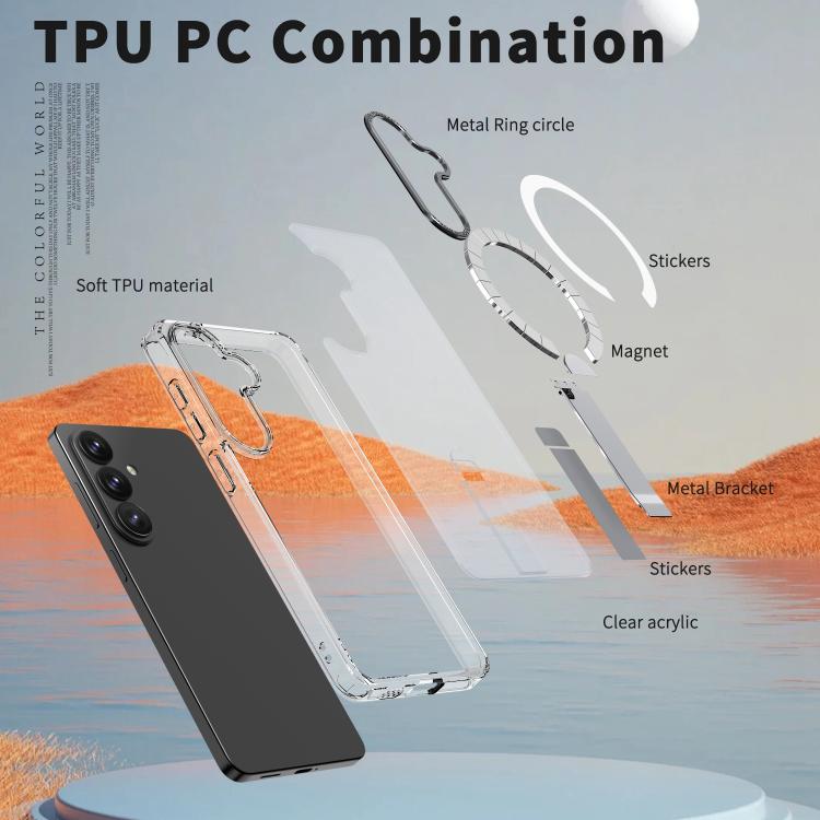 For Samsung Galaxy S26+ 5G Star Shine Series TPU + PC MagSafe Phone Case with Fold Holder
