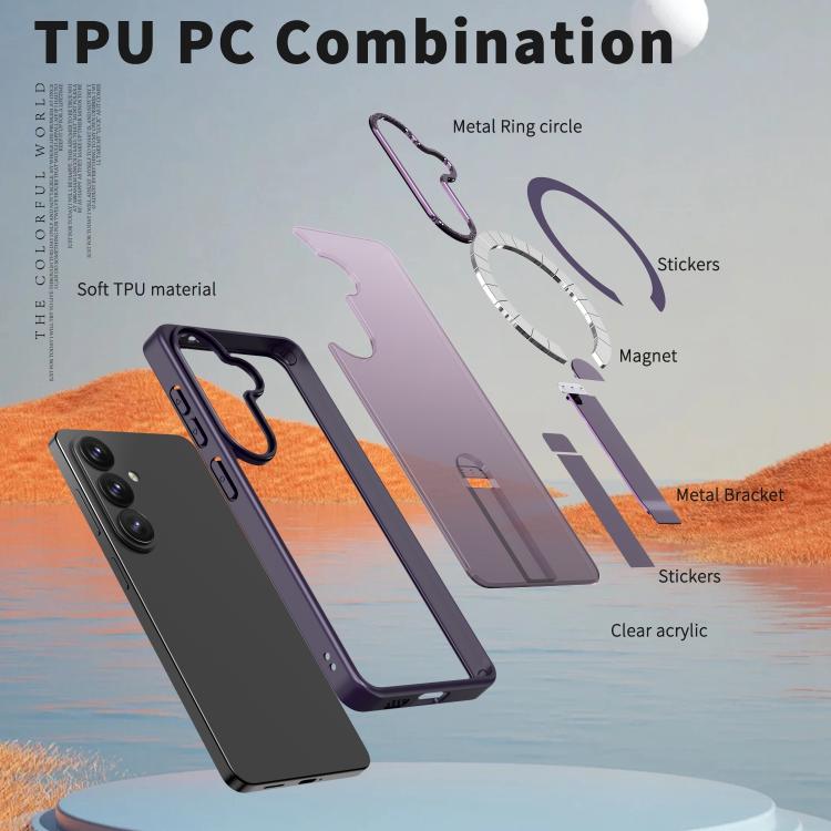 For Samsung Galaxy S26+ 5G Star Shine Series TPU + PC MagSafe Phone Case with Fold Holder