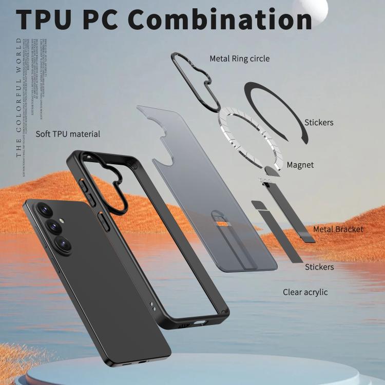 For Samsung Galaxy S26+ 5G Star Shine Series TPU + PC MagSafe Phone Case with Fold Holder