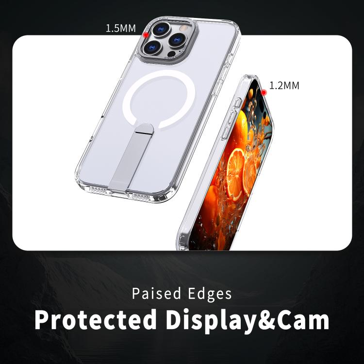 For iPhone 16 Pro Max Star Shine Series TPU + PC MagSafe Phone Case with Fold Holder