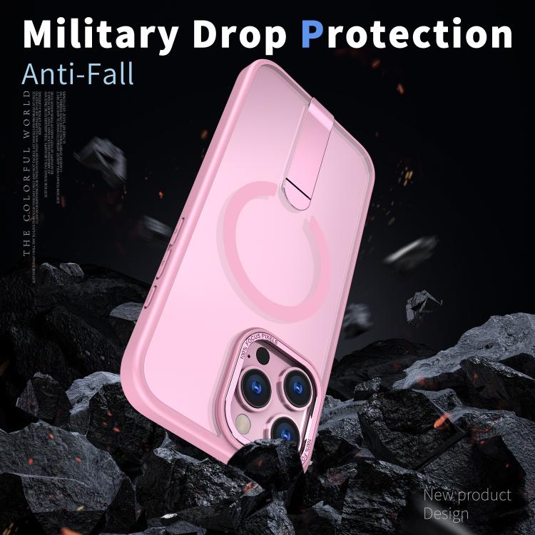 For iPhone 16 Pro Max Star Shine Series TPU + PC MagSafe Phone Case with Fold Holder