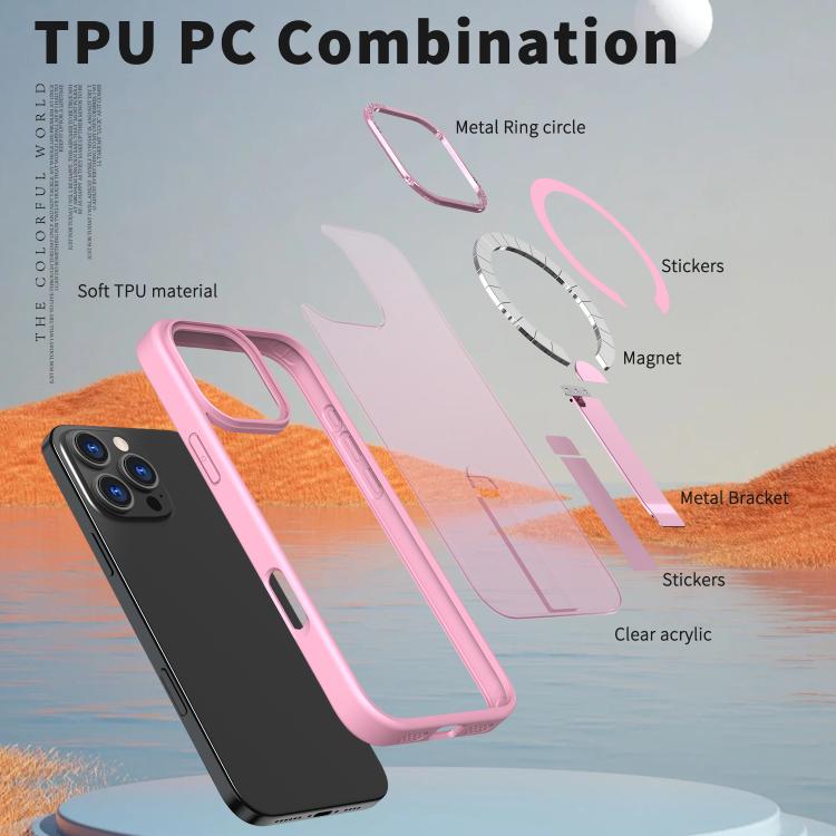 For iPhone 16 Pro Max Star Shine Series TPU + PC MagSafe Phone Case with Fold Holder