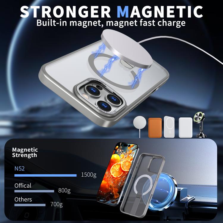 For iPhone 16 Pro Max Star Shine Series TPU + PC MagSafe Phone Case with Fold Holder