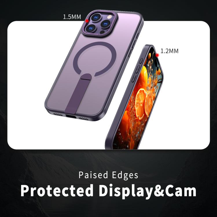 For iPhone 16 Pro Max Star Shine Series TPU + PC MagSafe Phone Case with Fold Holder
