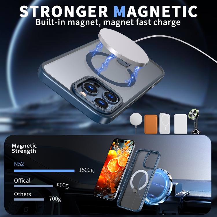 For iPhone 16 Pro Max Star Shine Series TPU + PC MagSafe Phone Case with Fold Holder