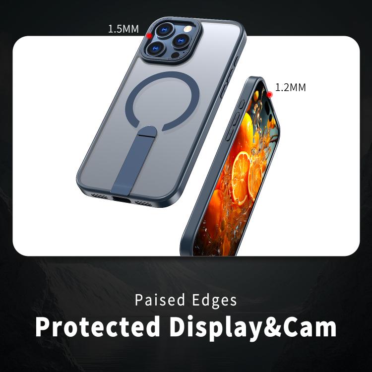 For iPhone 16 Pro Max Star Shine Series TPU + PC MagSafe Phone Case with Fold Holder