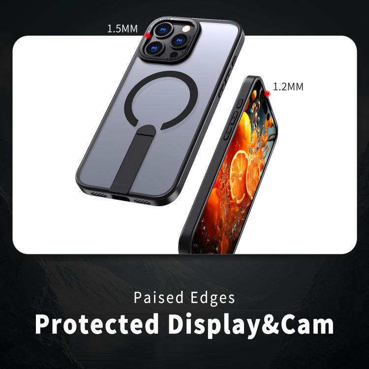For iPhone 16 Pro Max Star Shine Series TPU + PC MagSafe Phone Case with Fold Holder