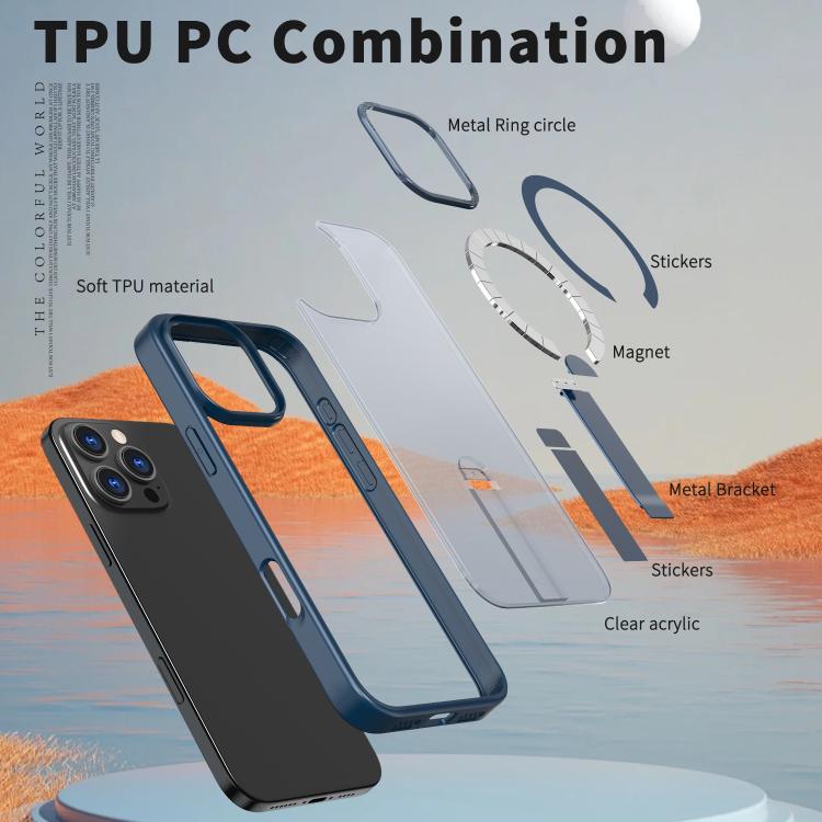 For iPhone 16 Pro Star Shine Series TPU + PC MagSafe Phone Case with Fold Holder