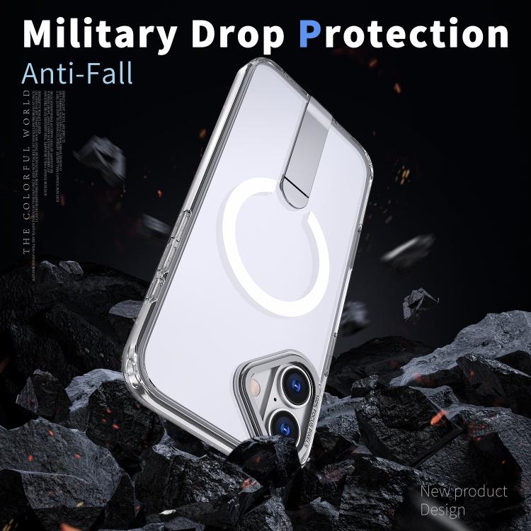 For iPhone 16 Plus Star Shine Series TPU + PC MagSafe Phone Case with Fold Holder