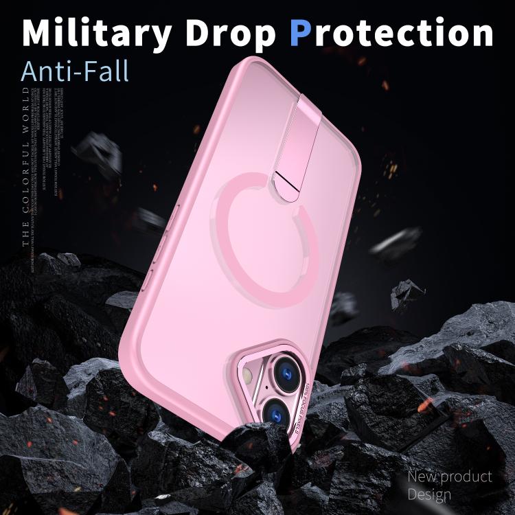 For iPhone 16 Plus Star Shine Series TPU + PC MagSafe Phone Case with Fold Holder