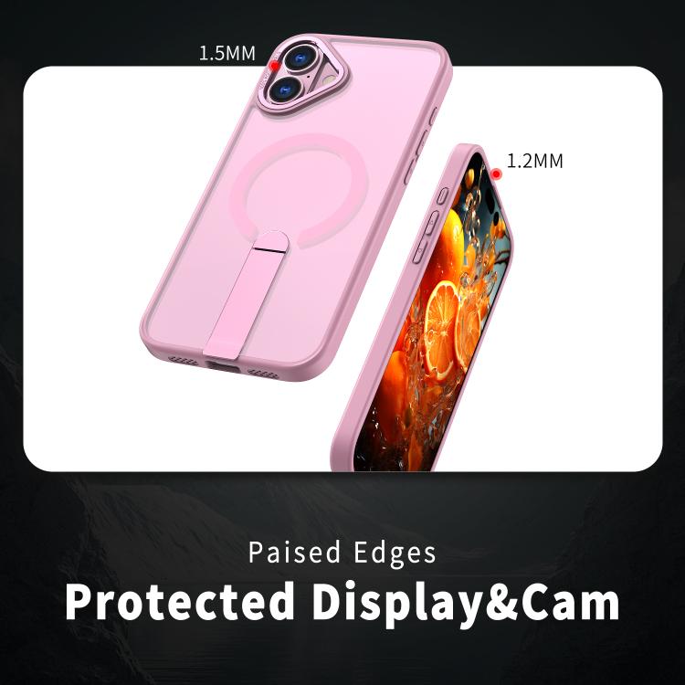 For iPhone 16 Plus Star Shine Series TPU + PC MagSafe Phone Case with Fold Holder