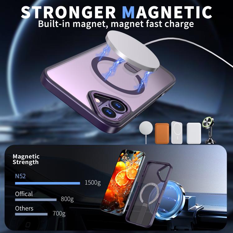 For iPhone 16 Plus Star Shine Series TPU + PC MagSafe Phone Case with Fold Holder