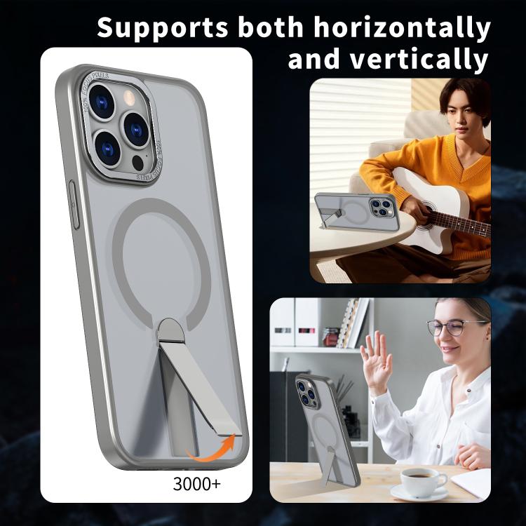For iPhone 15 Pro Max Star Shine Series TPU + PC MagSafe Phone Case with Fold Holder