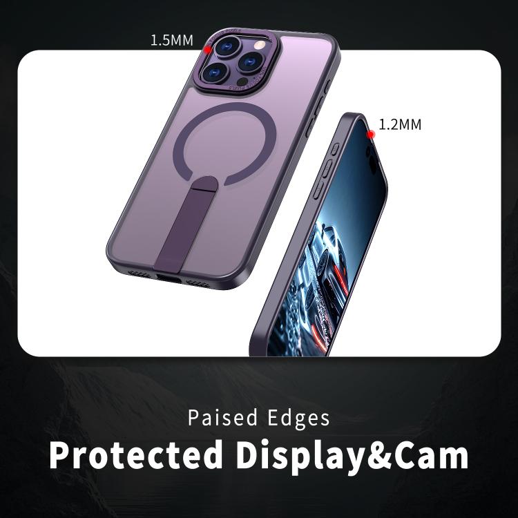 For iPhone 15 Pro Max Star Shine Series TPU + PC MagSafe Phone Case with Fold Holder