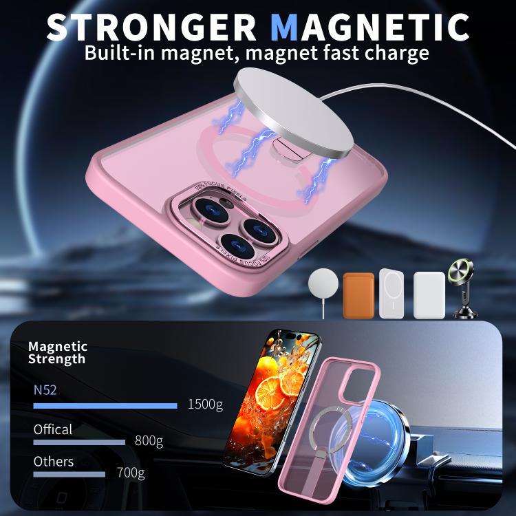 For iPhone 15 Pro Star Shine Series TPU + PC MagSafe Phone Case with Fold Holder