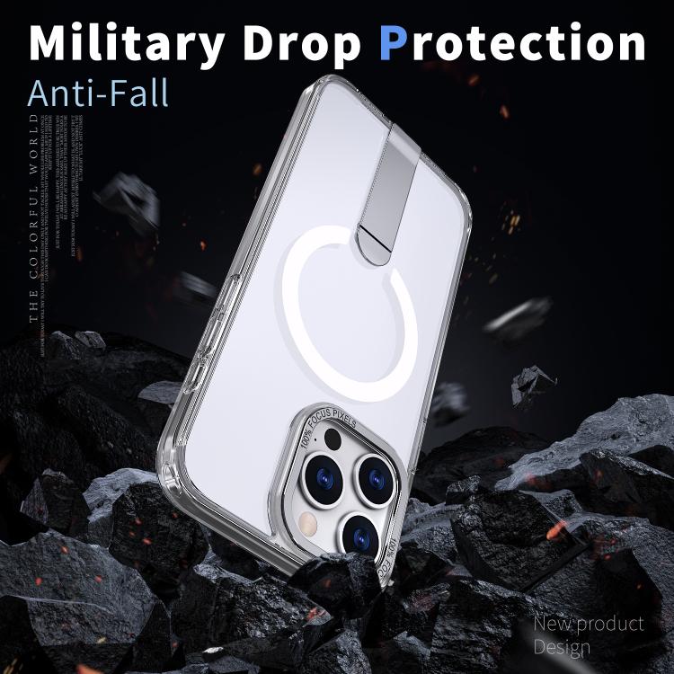 For iPhone 14 Pro Star Shine Series TPU + PC MagSafe Phone Case with Fold Holder
