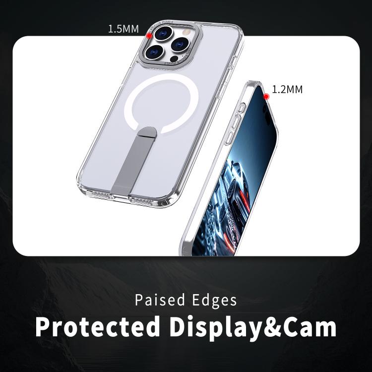 For iPhone 14 Pro Star Shine Series TPU + PC MagSafe Phone Case with Fold Holder
