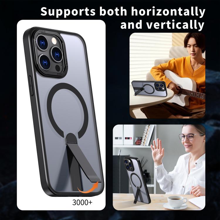 For iPhone 14 Pro Star Shine Series TPU + PC MagSafe Phone Case with Fold Holder