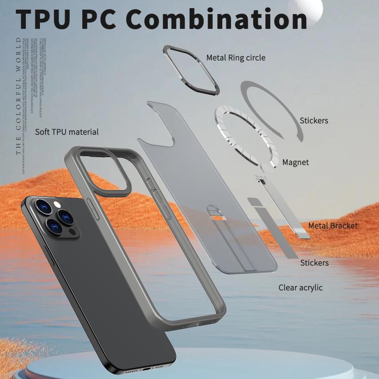 For iPhone 13 Pro Max Star Shine Series TPU + PC MagSafe Phone Case with Fold Holder