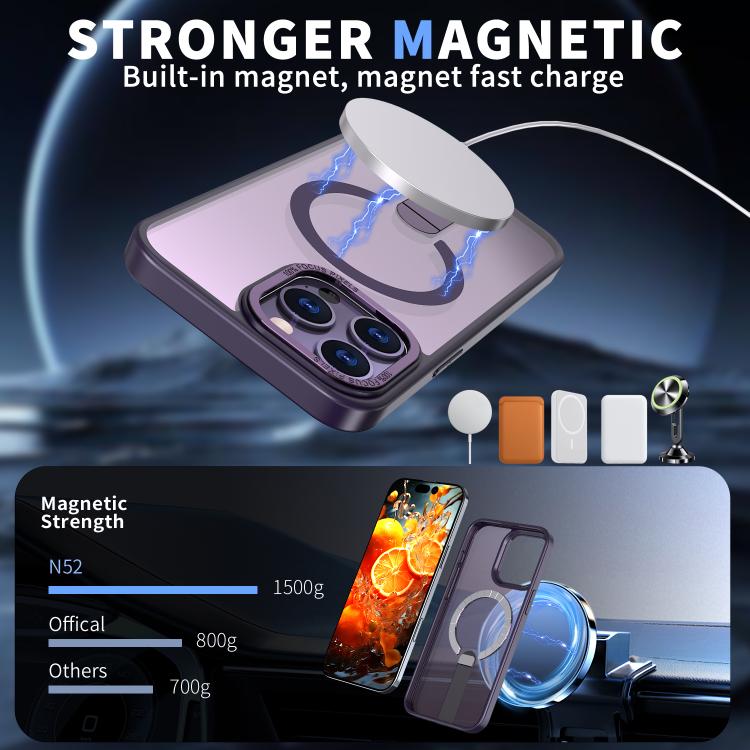 For iPhone 13 Pro Max Star Shine Series TPU + PC MagSafe Phone Case with Fold Holder