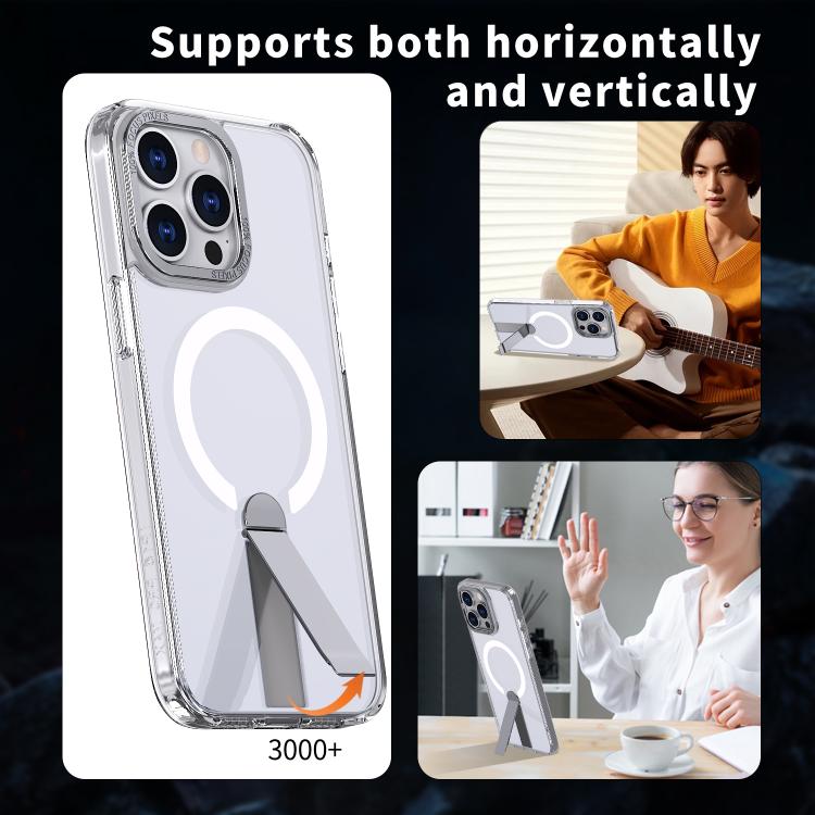 For iPhone 12 Pro Max Star Shine Series TPU + PC MagSafe Phone Case with Fold Holder