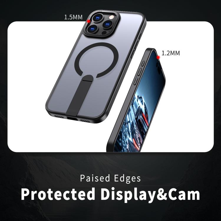 For iPhone 12 Pro Max Star Shine Series TPU + PC MagSafe Phone Case with Fold Holder