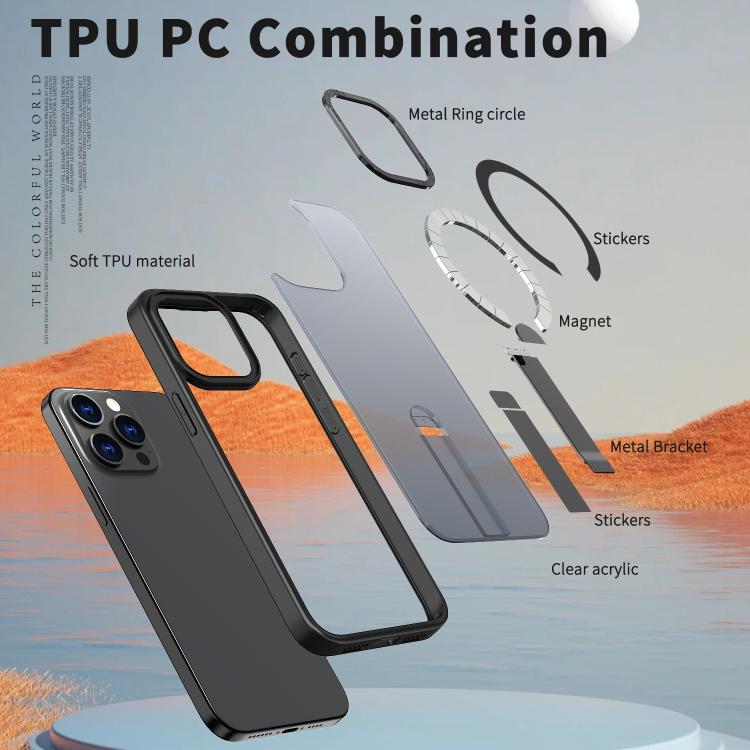 For iPhone 12 Pro Max Star Shine Series TPU + PC MagSafe Phone Case with Fold Holder