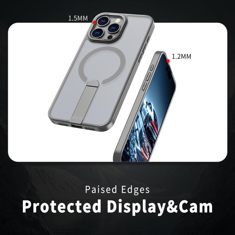 For iPhone 12 Pro Star Shine Series TPU + PC MagSafe Phone Case with Fold Holder