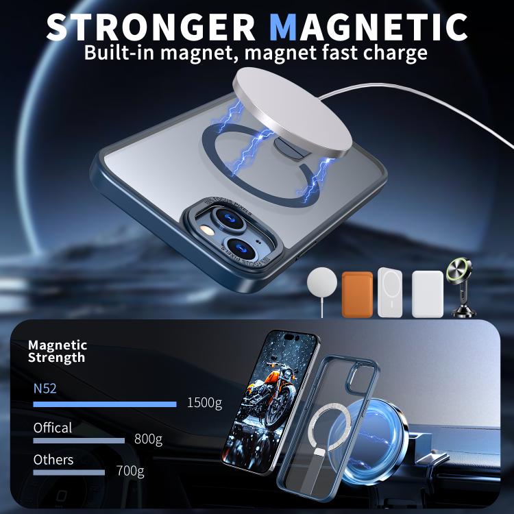 For iPhone 12 Star Shine Series TPU + PC MagSafe Phone Case with Fold Holder
