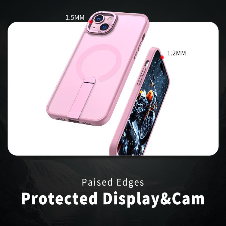 For iPhone 13 Star Shine Series TPU + PC MagSafe Phone Case with Fold Holder