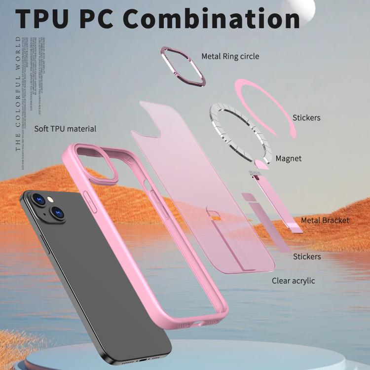 For iPhone 13 Star Shine Series TPU + PC MagSafe Phone Case with Fold Holder