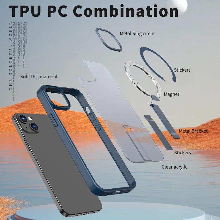 For iPhone 13 Star Shine Series TPU + PC MagSafe Phone Case with Fold Holder