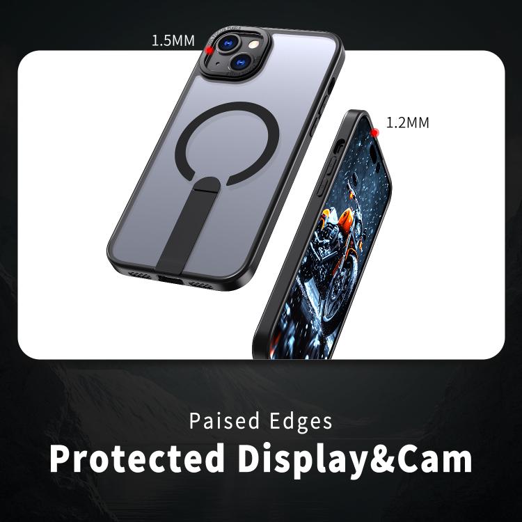 For iPhone 13 Star Shine Series TPU + PC MagSafe Phone Case with Fold Holder