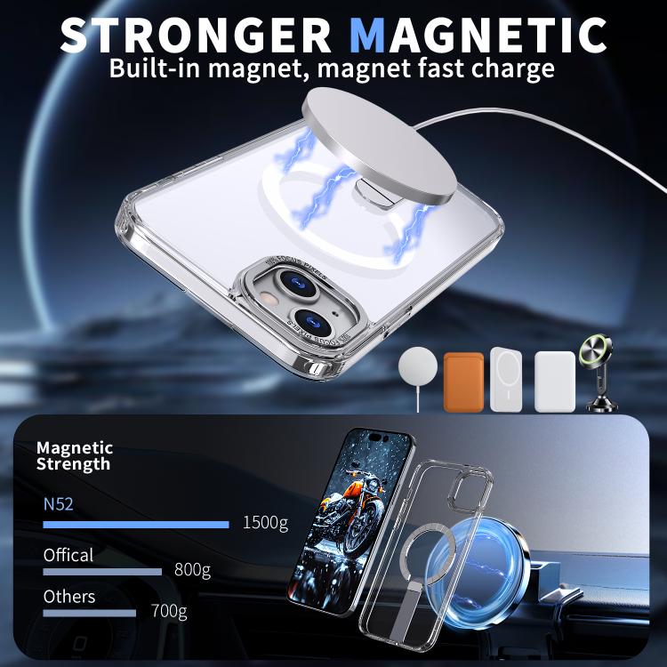 For iPhone 14 Star Shine Series TPU + PC MagSafe Phone Case with Fold Holder