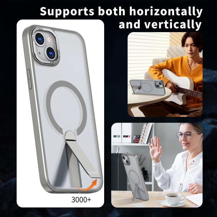 For iPhone 14 Star Shine Series TPU + PC MagSafe Phone Case with Fold Holder