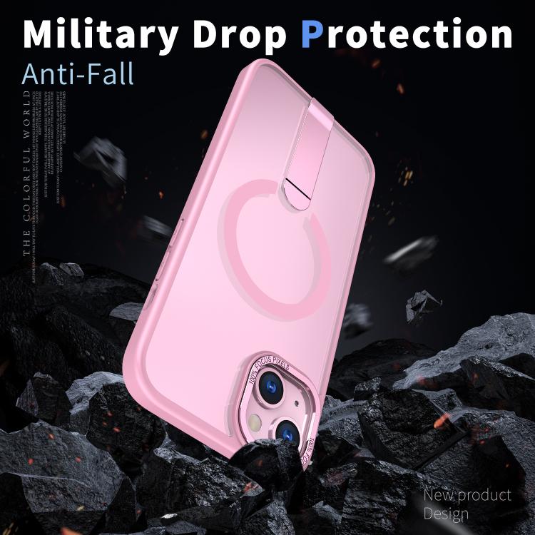 For iPhone 15 Plus Star Shine Series TPU + PC MagSafe Phone Case with Fold Holder