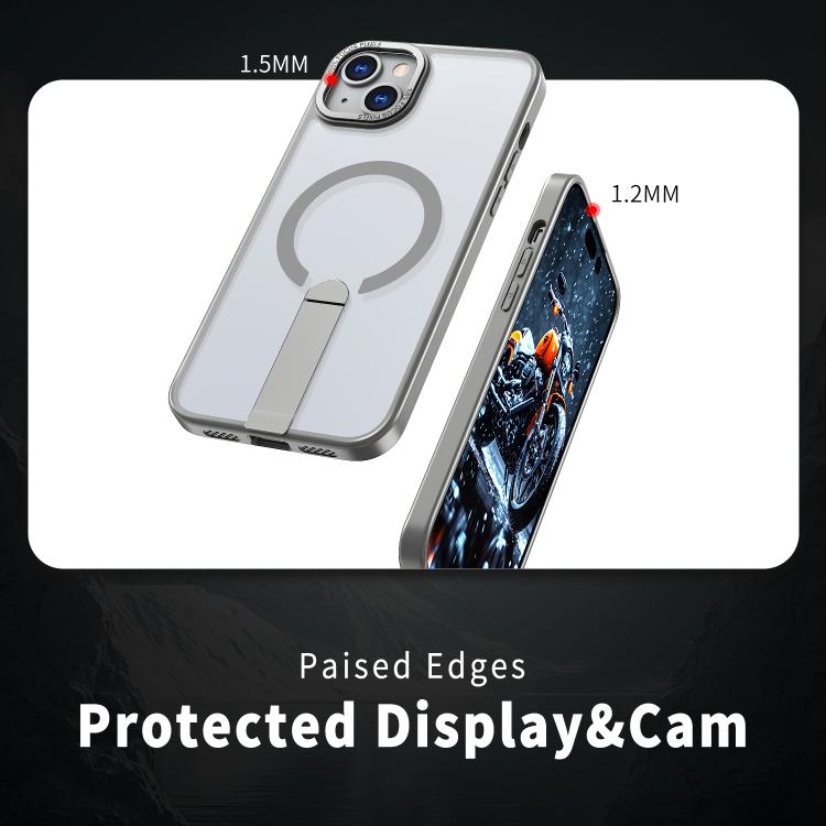 For iPhone 15 Star Shine Series TPU + PC MagSafe Phone Case with Fold Holder