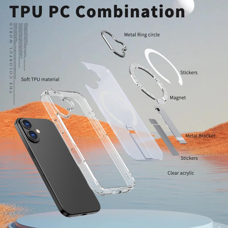 For iPhone 17 Star Shine Series TPU + PC MagSafe Phone Case with Fold Holder