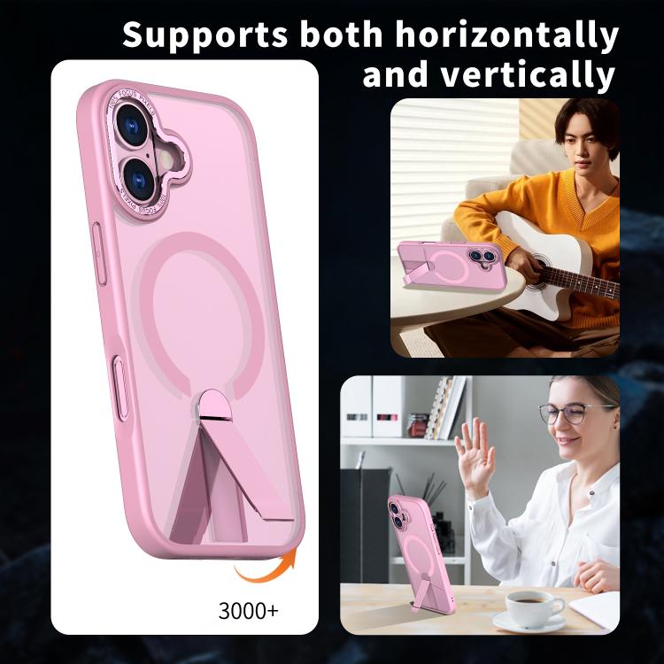 For iPhone 17 Star Shine Series TPU + PC MagSafe Phone Case with Fold Holder