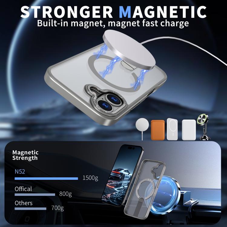 For iPhone 17 Star Shine Series TPU + PC MagSafe Phone Case with Fold Holder