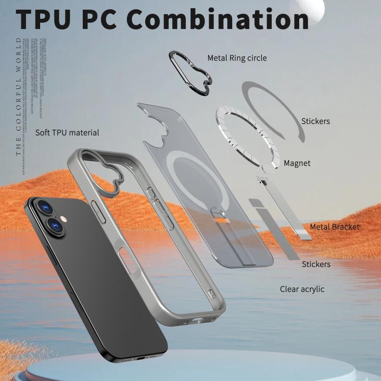 For iPhone 17 Star Shine Series TPU + PC MagSafe Phone Case with Fold Holder