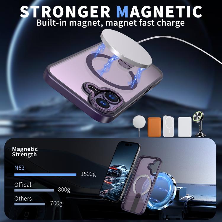 For iPhone 17 Star Shine Series TPU + PC MagSafe Phone Case with Fold Holder