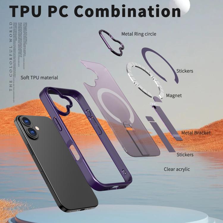 For iPhone 17 Star Shine Series TPU + PC MagSafe Phone Case with Fold Holder